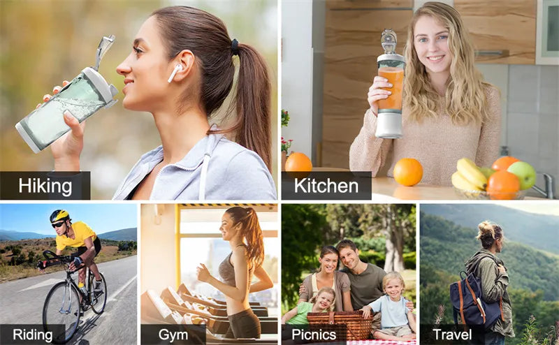 Portable Blender Juicer – Personal-Size Blender for Shakes and Smoothies with 6 Blades