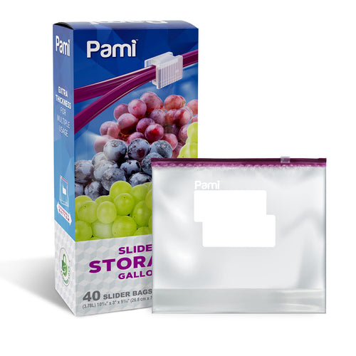 40 Pack Gallon Slider Food Storage Bags