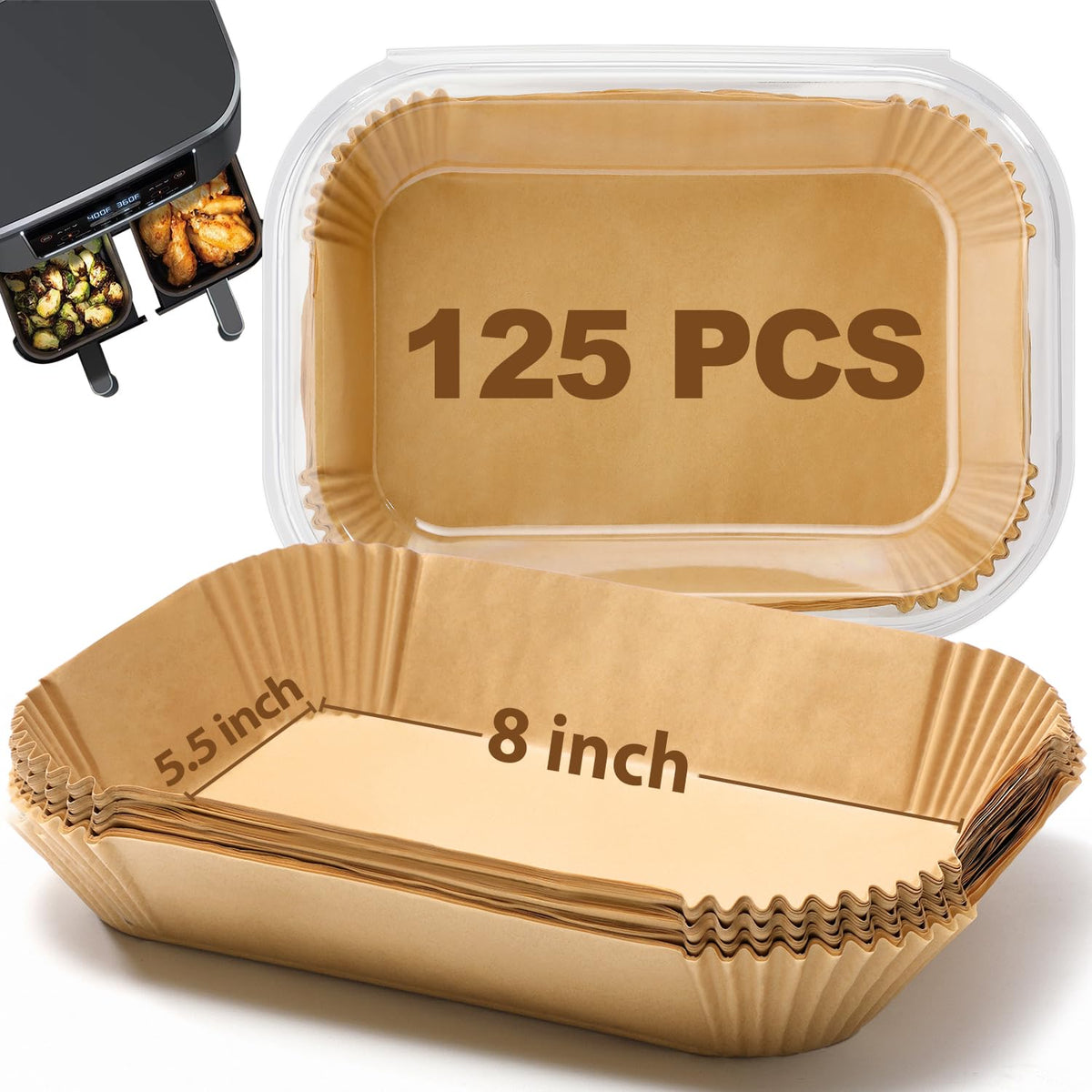 Air Fryer Disposable Paper Liners 125 Pack